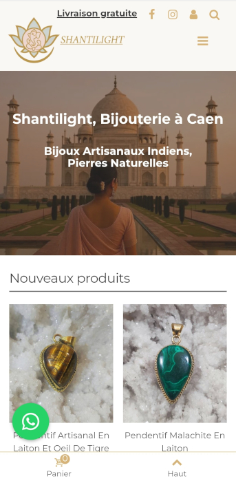 Shantilight - site mobile